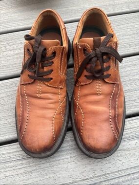Men's Casual Leather Lace-Up Shoes in Brown Clark’s size 8